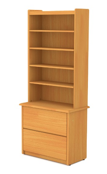 Oak Accent Bookcase Lateral File Combo 